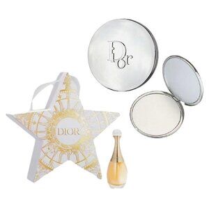 Dior Compact Dual Mirror Silver & Jadore EDP 5ml with Holiday Star Ornament Box